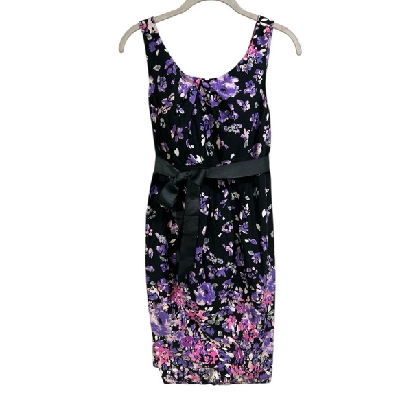 Motherhood Floral Black and Purple Dress Size Medium - Picture 4 of 10